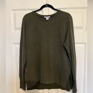 Athleta Coaster Luxe Recover Sweatshirt, Medium Olive Green